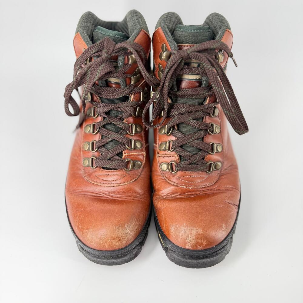 Raichle Swiss Design Womens Hiking Boots Size 8 Brown Leather Mountaineering